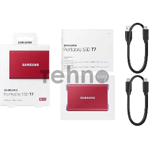 Твердотельный накопитель Samsung SSD 500GB T7 Touch, USB Type-C, R/W 1000/1050MB/s, Red