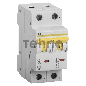 Выключатель автоматический модульный 2п C 6А 6кА ВА47-60M IEK MVA31-2-006-C