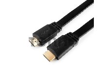 Кабель HDMI Gembird/Cablexpert , 1м, v1.4, 19M/19M, плоский кабель, черный, позол.разъемы, экран (CC-HDMI4F-1M)