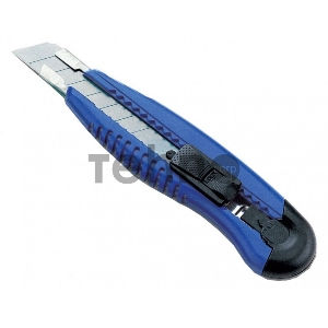 Нож канцелярский Kw-Trio 3713blue шир.лез.18мм усиленный 2 сменных лезвия металл синий блистер Нож канцелярский Kw-Trio 3713blue шир.лез.18мм усиленный 2 сменных лезвия металл синий блистер