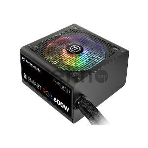 Блок питания Thermaltake ATX 600W Smart RGB 600 80+ (24+4+4pin) APFC 120mm fan color LED 5xSATA RTL