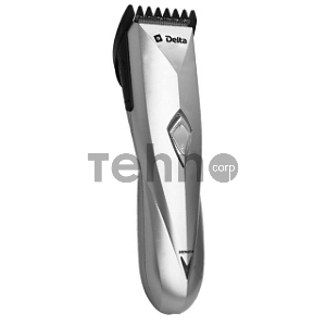 Машинки для стрижки DELTA DL-4035А серебристый (серебристый, 2 Вт, аккум. батарея 1,2 В, регулировка длины срезаемых волос, ножи из  нержавеющей стали, время работы при заряженной батарее 30 мин., в комплекте: расческа, ножницы, масленка, щетка для чистки