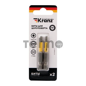 Бита для шуруповерта KRANZ Torx T15х50 мм (2 шт./уп.)