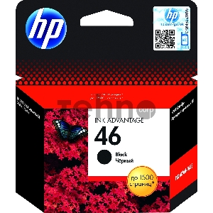 Картридж струйный HP 46 CZ637AE черный для HP DJ Adv 2020hc/2520hc (1500стр.)