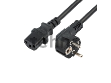 Шнур сетевой, евровилка угловая - евроразъем С13, кабель 3x0,75 мм², длина 3 метра (PE пакет) REXANT