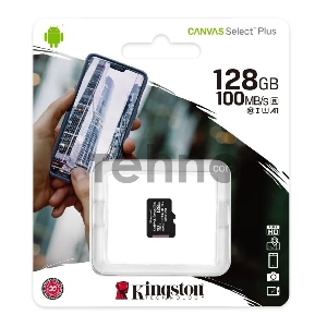 Флеш карта Kingston 128GB micSDXC Canvas Select Plus 100R A1 C10 Single Pack w/o ADP EAN: 740617299076