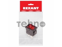 Выключатель клавишный 250V 6А (4с) ON-OFF красный  с подсветкой  Mini  (RWB-207, SC-768)  REXANT Индивидуальная упаковка 1 шт