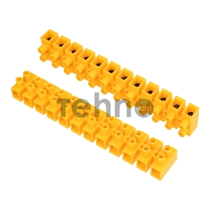 Клеммная винтовая колодка KВ-40 25-40, ток 100 A, полиэтилен желтый REXANT (10 шт./уп.)