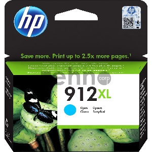 Картридж струйный HP 912 3YL81AE голубой (825стр.) для HP OfficeJet 801x/802x