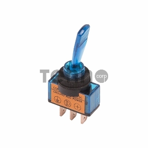 Тумблер 12V 20А (3c) ON-OFF однополюсный  с синей подсветкой  REXANT