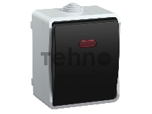 Выключатель 1-кл. ОП ФОРС 10А с подсвет. сер. IP54 ВС20-1-1-ФСр ИЭК EVS11-K03-10-54-DC