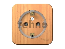 Розетка с/з без шторок, (тонкая), 16А, 250В SE Blanca наруж Ясень