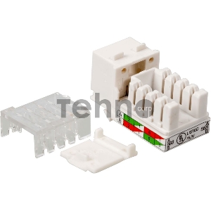 Модуль Keystone, RJ45, кат.5E, UTP, 90 градусов, узкий, со шторкой, белый