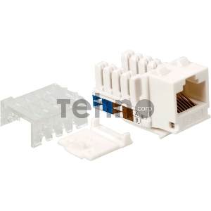 Модуль Keystone, RJ45, кат.5E, UTP, 90 градусов, узкий, со шторкой, белый