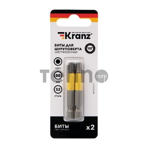 Бита шестигранная для шуруповерта KRANZ HEX5х50 мм (2 шт./уп.)