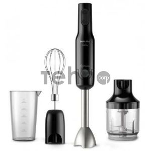 Погружной блендер Philips HR2543/90, 700Вт, 1 скорость, турбо режим, стакан для взбивания, венчик, измельчитель, цвет черный