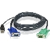 Шнур, мон+клав+мышь USB ATEN, SPHD15=>HD DB15+USB A-Тип, Male-2xMale,  8+4 проводов, опрессованный,   1.8 метр., черный, (2L-5202U), фото 3