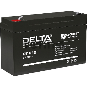 Battery DELTA series DT, DT 612, voltage 6V, capacity 12Ah (discharge 20 hours)