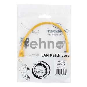 Патч-корд UTP Cablexpert кат.5e, 0.25м, литой, многожильный (жёлтый)