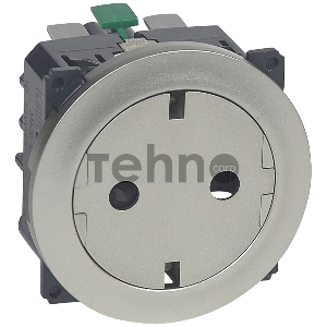 Розетка Legrand 067167 2К+З с плоской лицевой панелью - немецкий стандарт - безвинтовые зажимы - Программа Celiane - титан