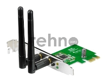 Сетевой адаптер ASUS PCE-N15  WiFi Adapter PCI-E (PCI-Ex1, WLAN 300Mbps, 802.11bgn) 2x ext Antenna
