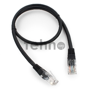 Патч-корд UTP Cablexpert кат.5e, 0.5м, литой, многожильный (черный)