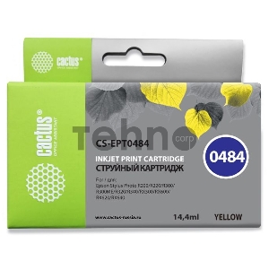 Картридж струйный Cactus CS-EPT0484 желтый для Epson Stylus Photo R200/R220 (14,4ml)