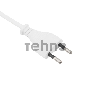 Шнур сетевой, вилка плоская без розетки, кабель 2x0.5 мм², длина 1,5 метра, белый REXANT