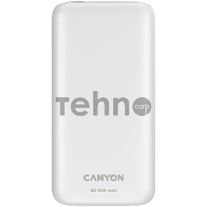 Мобильный аккумулятор CANYON PB - 301, Power bank 30000mAh Li-poly battery, Input Micro: DC5V/2A, 9V/2A Input Type c PD ： DC5V/3A, 9V/2A， Output Type C  PD:5V/3A,9V/2.2A,12V/1.5AOutput USB A1+USBA 2 : 5V3A,5V/4.5A,4.5V/5A,9V2A,12V1.5A,22.5W quick charging