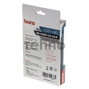 Разветвитель USB 2.0 Buro BU-HUB7-1.0-U2.0 7порт. черный