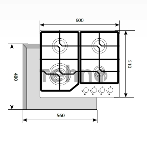 Газовая варочная поверхность Lex GVG 640-1 WH белый