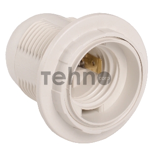 Патрон пластик с кольцом, Е27, белый, стикер на изделии, Iek EPP11-04-01-K01 Ппл27-04-К12