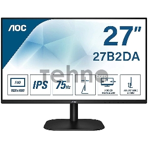 Монитор AOC 27 Value Line 27B2DA/01 черный IPS LED 16:9 DVI HDMI M/M матовая 250cd 178гр/178гр 1920x1080 D-Sub FHD 3.6кг