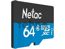 Флеш карта microSDHC 64GB Netac P500 <NT02P500STN-064G-S>  (без SD адаптера) 80MB/s