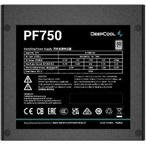Блок питания Deepcool ATX 750W PF750 80 PLUS WHITE (20+4pin) APFC 120mm fan 6xSATA RTL