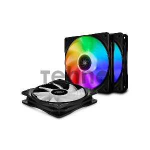 Вентилятор DEEPCOOL СF120 (3 IN 1) RGB 120x120x25мм (16шт./кор, 3xCF120, PWM, пит. от мат.платы и БП, RGB подсветка, 500-1500об/мин) Retail