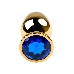 Анальная втулка Metal by TOYFA, металл, золотая, с синим кристаллом, 9,5 см, Ø 4 см, 145 г, фото 18