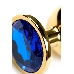 Анальная втулка Metal by TOYFA, металл, золотая, с синим кристаллом, 9,5 см, Ø 4 см, 145 г, фото 4